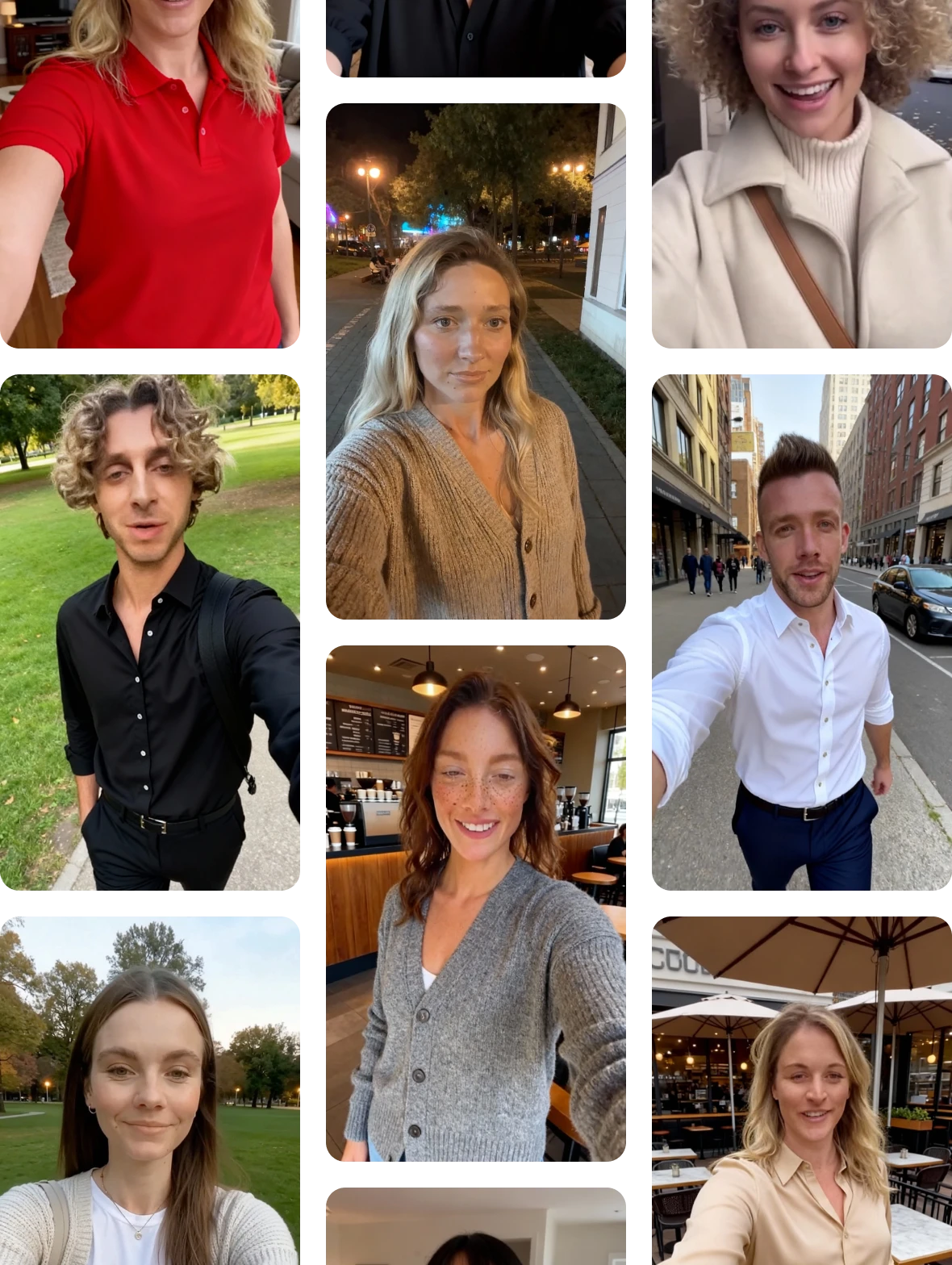 Grid of actors created with Ovii