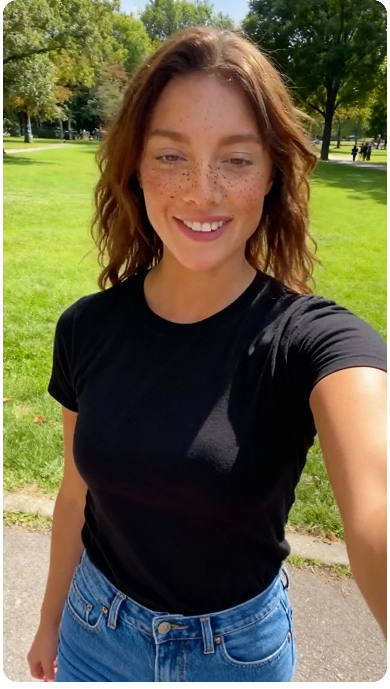 Brunette woman with long hair